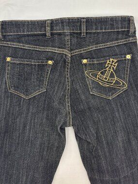 Vintage Vivienne Westwood Dark Wash Jeans w/ Orb Embroidery